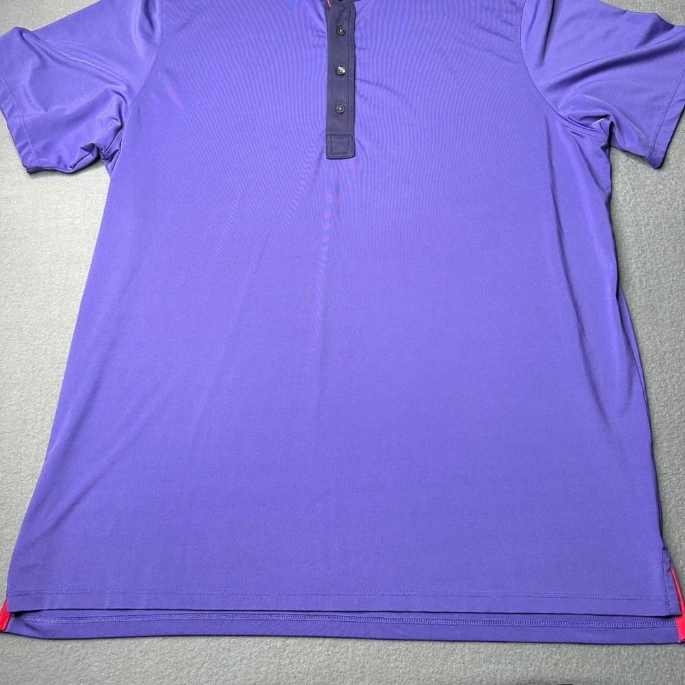 Greyson Polo Shirt Mens XL Purple Short Sleeve Performance Golf Wolf Logo - Picture 10 of 11